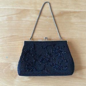 Little black beaded purse
